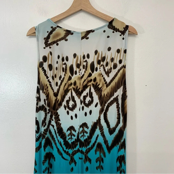 RM Richards Maxi Dress 16W  Stretch Knit Beaded Gathered Flowy Sleeveless Boho - Picture 5 of 10
